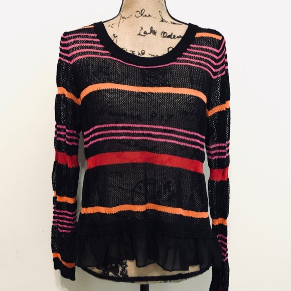 Anthropologie Long Sleeve Knit Top with Ruffle Hem. - Picture 6 of 6